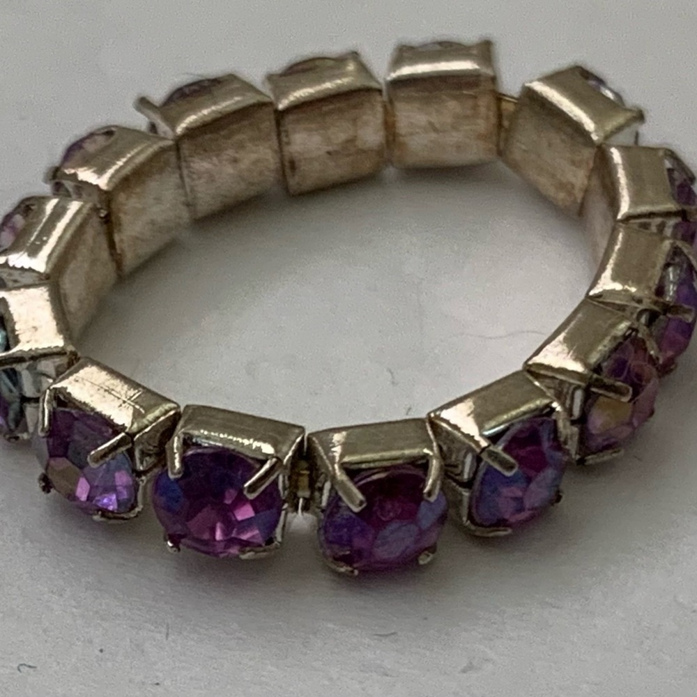 TOES BUNDLE (3) 2 Rhinestone Flower Toe Rings & 1 purple rhinestone stretch ring - Picture 11 of 13